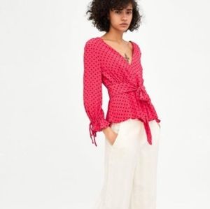 Zara polka dot blouse